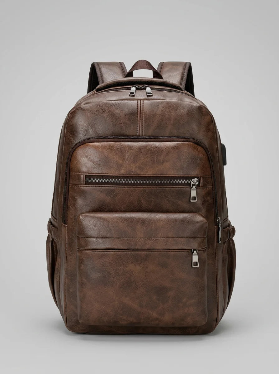 Sac à dos cuir homme grande capacité élégant - Vue 3 - Sac