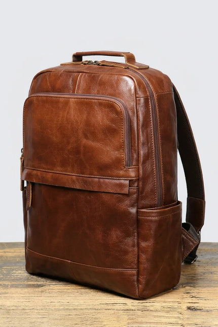 Sac à dos cuir 15 pouces ville homme - Vue 3 - Sac