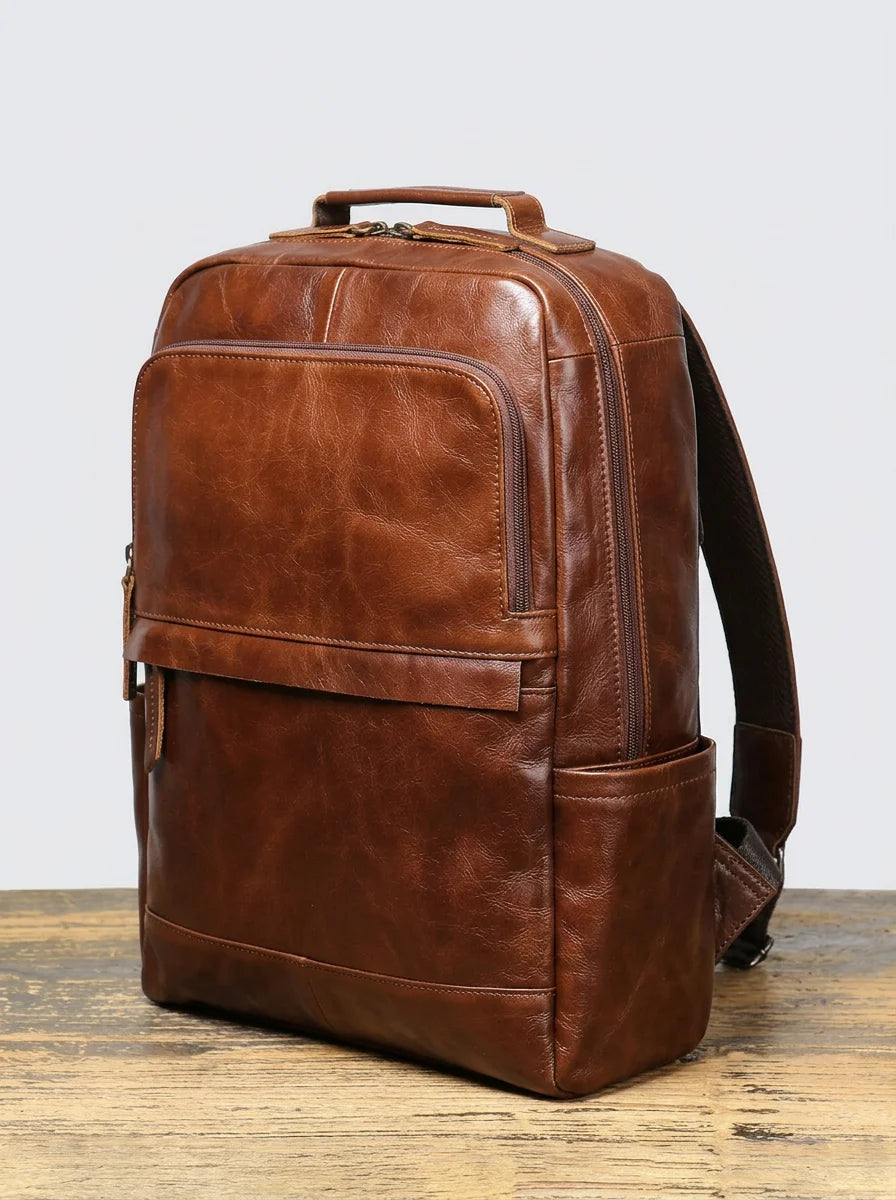 Sac à dos cuir 15 pouces ville homme - Vue 3 - Sac
