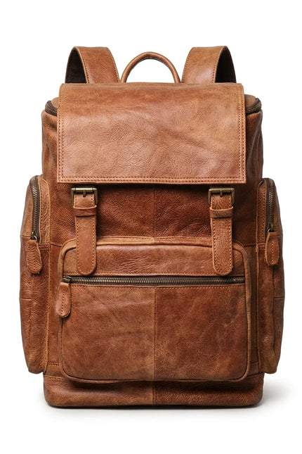 Sac à dos cuir 15 pouces voyage vintage homme - Vue 1 - Sac