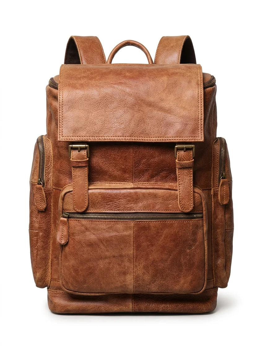 Sac à dos cuir 15 pouces voyage vintage homme - Vue 1 - Sac