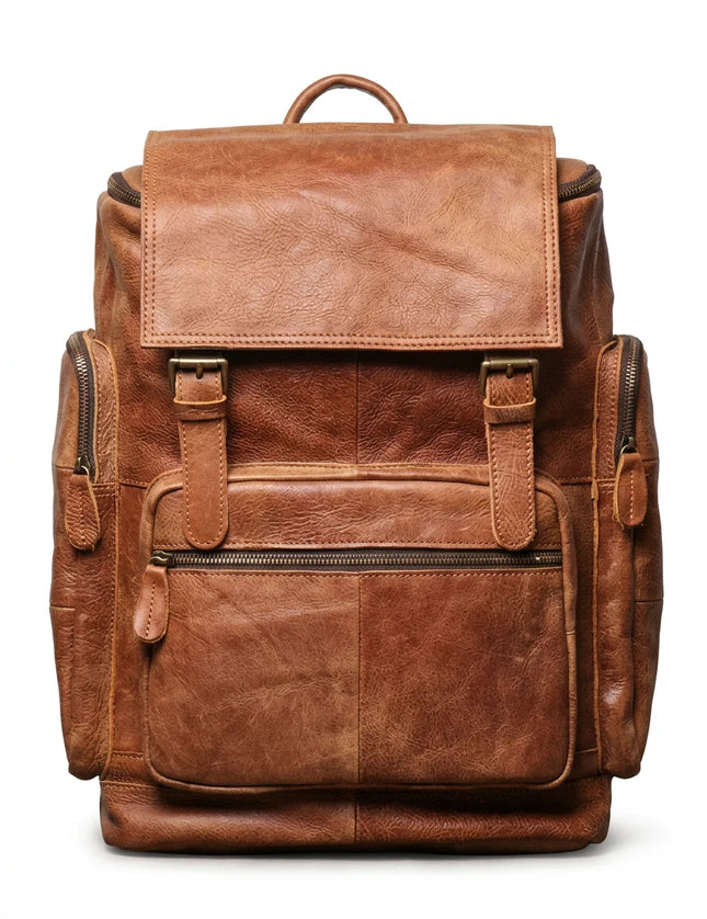 Sac à dos cuir 15 pouces voyage vintage homme - Vue 1 - Sac