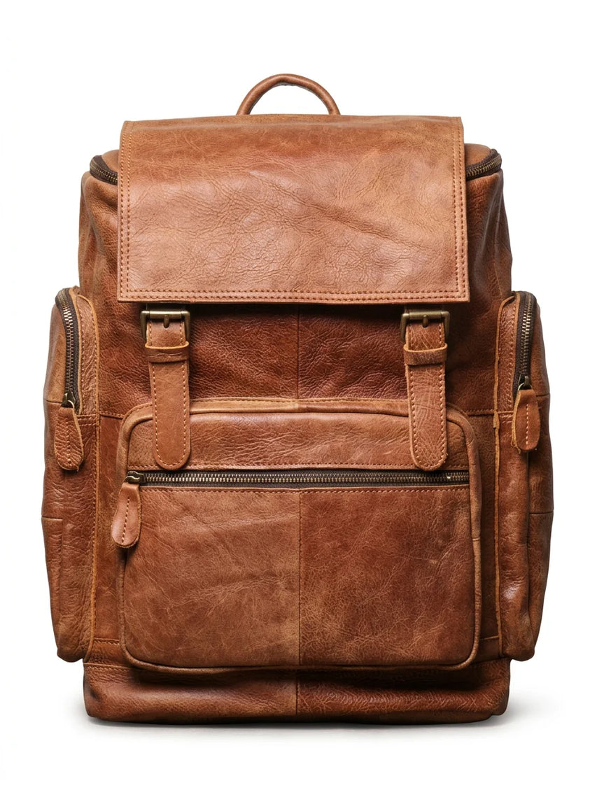 Sac à dos cuir 15 pouces voyage vintage homme - Vue 1 - Sac