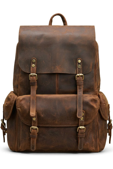 Sac à dos cuir 15 pouces voyage vintage homme - Vue 1 - Sac