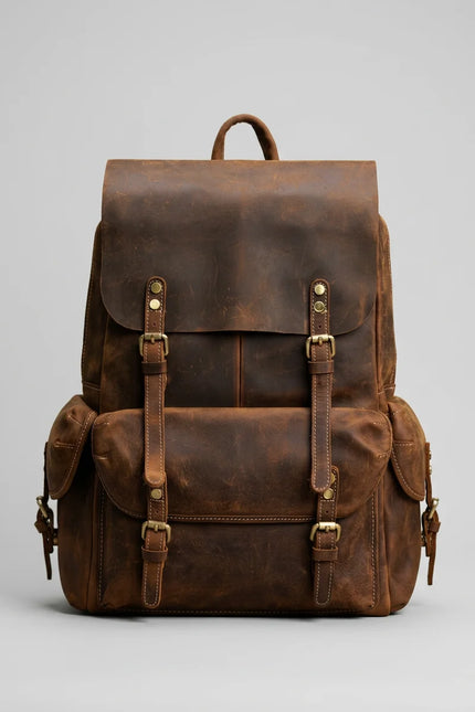 Sac à dos cuir 15 pouces voyage vintage homme - Vue 2 - Sac