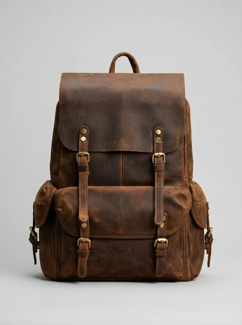 Sac à dos cuir 15 pouces voyage vintage homme - Vue 2 - Sac