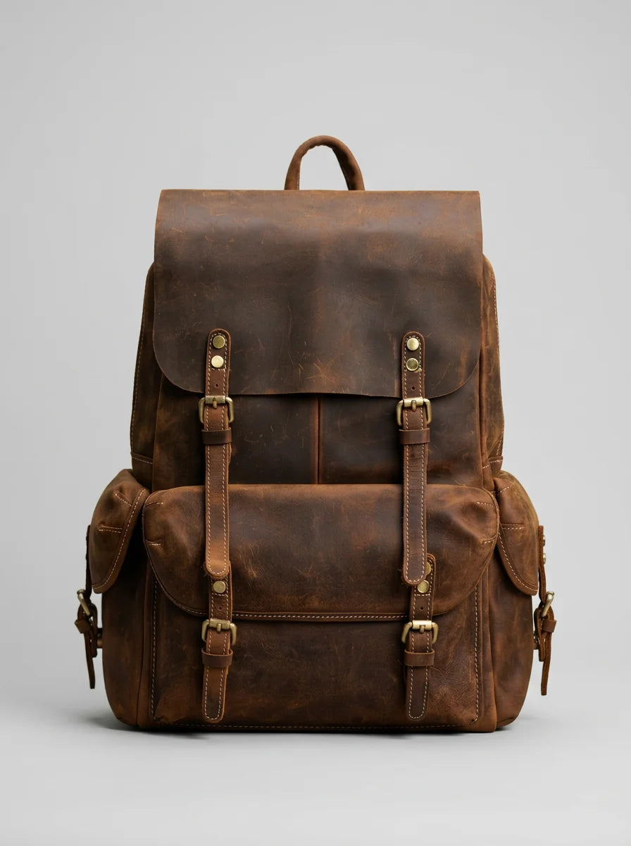 Sac à dos cuir 15 pouces voyage vintage homme - Vue 2 - Sac