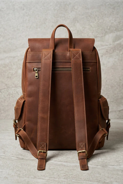 Sac à dos cuir 15 pouces voyage vintage homme - Vue 2 - Sac