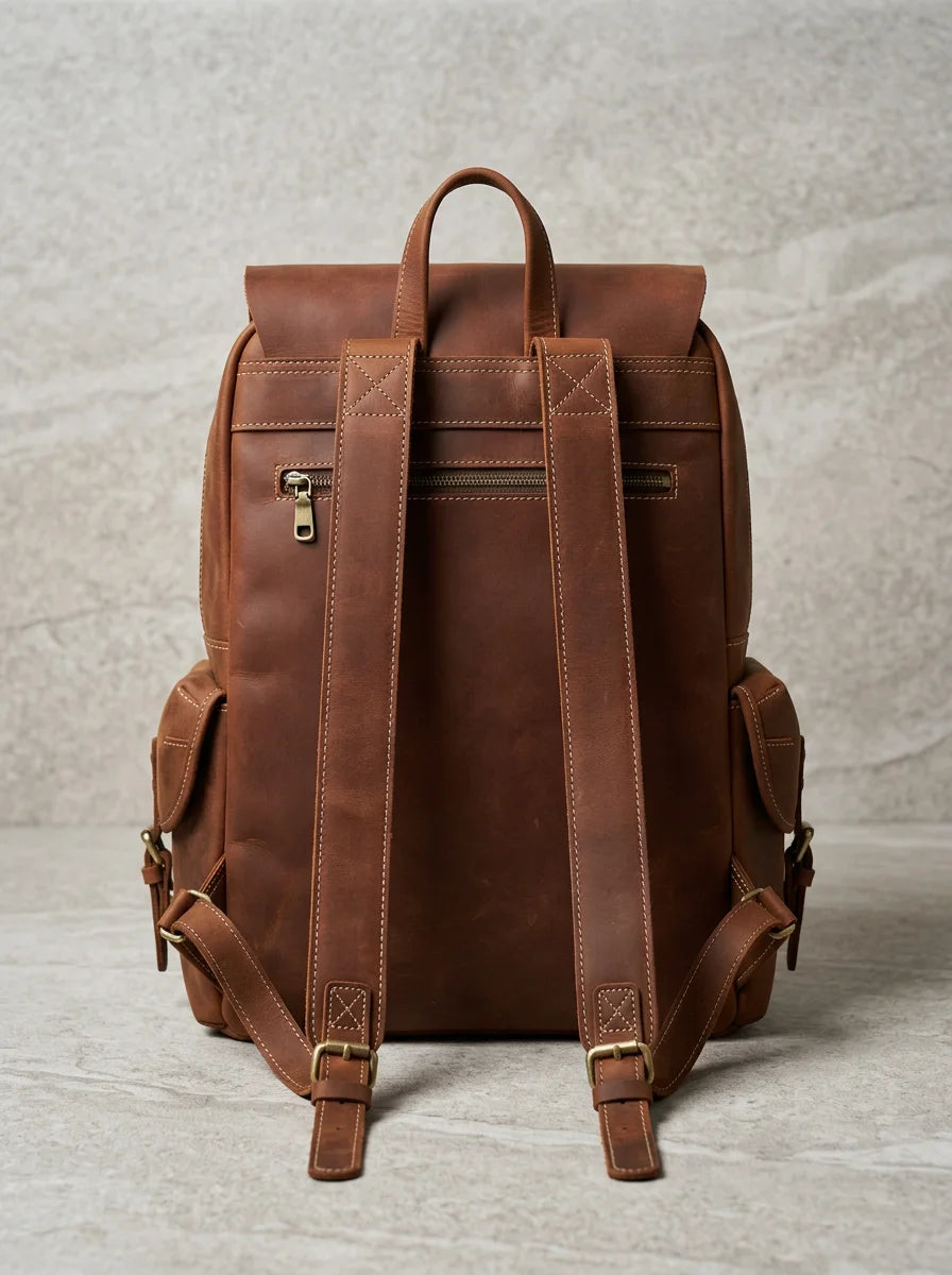Sac à dos cuir 15 pouces voyage vintage homme - Vue 2 - Sac
