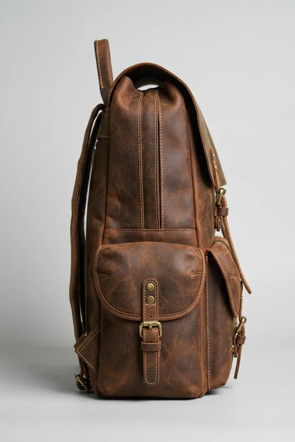 Sac à dos cuir 15 pouces voyage vintage homme - Vue 4 - Sac