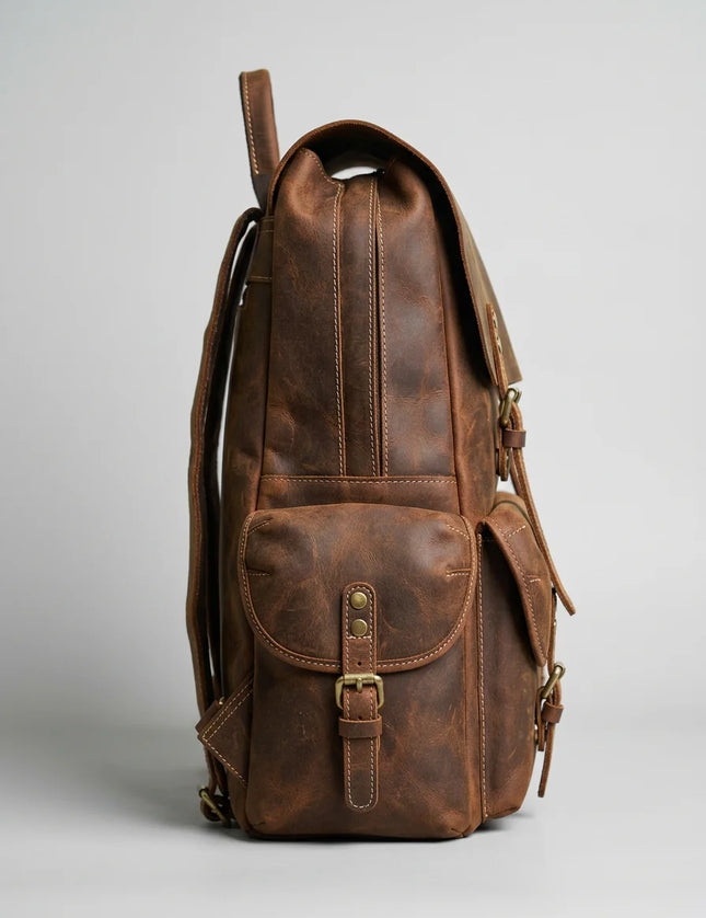 Sac à dos cuir 15 pouces voyage vintage homme - Vue 4 - Sac