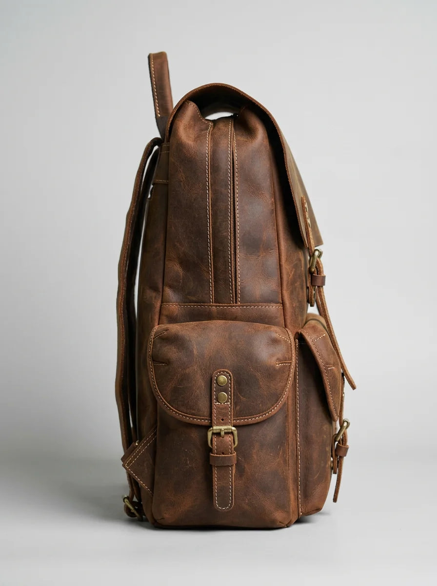 Sac à dos cuir 15 pouces voyage vintage homme - Vue 4 - Sac