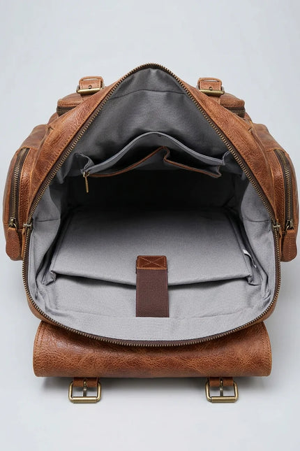 Sac à dos cuir 15 pouces voyage vintage homme - Vue 4 - Sac