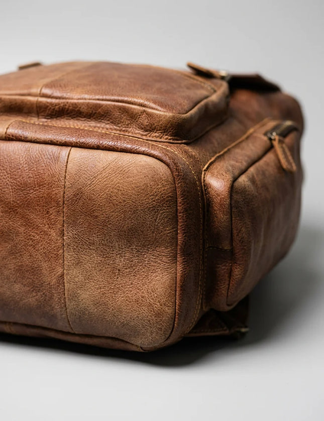 Sac à dos cuir 15 pouces voyage vintage homme - Vue 5 - Sac