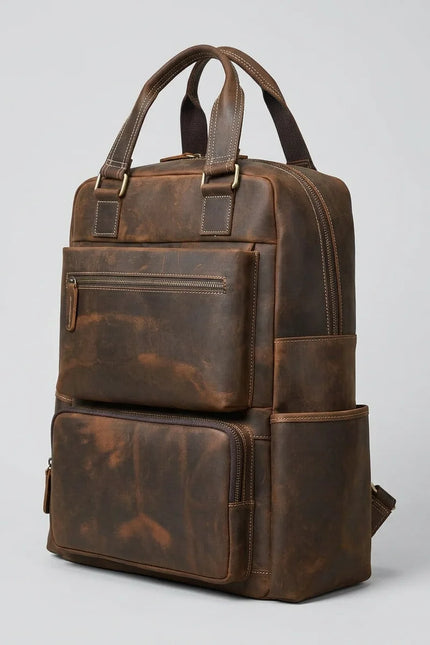 Sac à dos cuir vachette 16 pouces voyage homme - Vue 3 - Sac