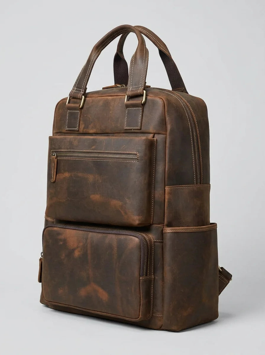 Sac à dos cuir vachette 16 pouces voyage homme - Vue 3 - Sac