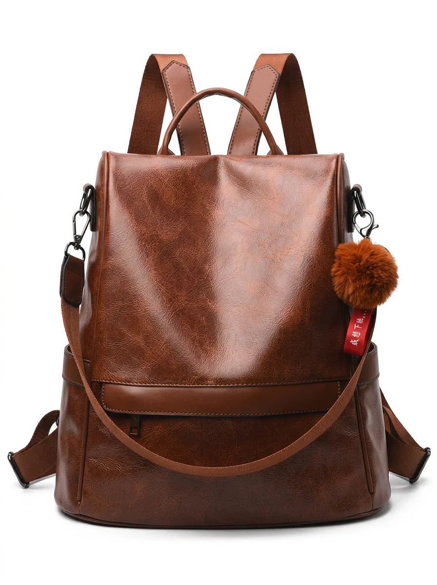 Sac à dos cuir vegan femme vintage élégant - Vue 1 - Sac