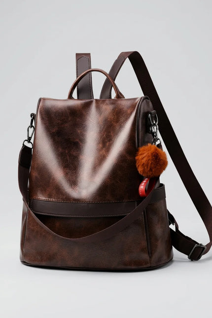 Sac à dos cuir vegan femme vintage élégant - Vue 2 - Sac
