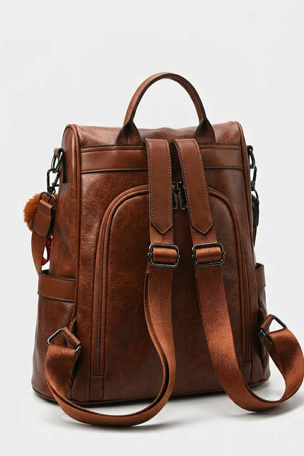 Sac à dos cuir vegan femme vintage élégant - Vue 2 - Sac