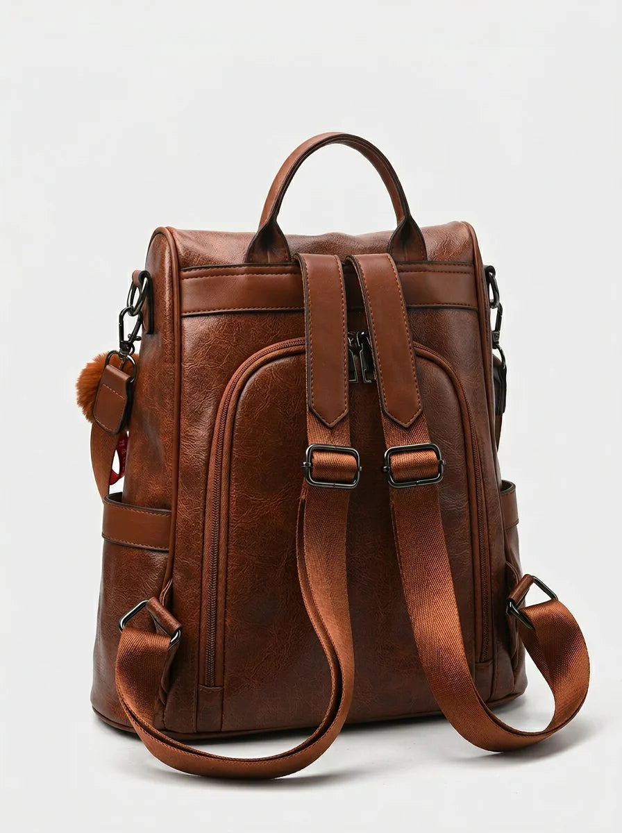 Sac à dos cuir vegan femme vintage élégant - Vue 2 - Sac