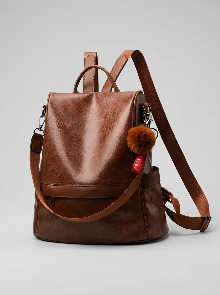 Sac à dos cuir vegan femme vintage élégant - Vue 3 - Sac
