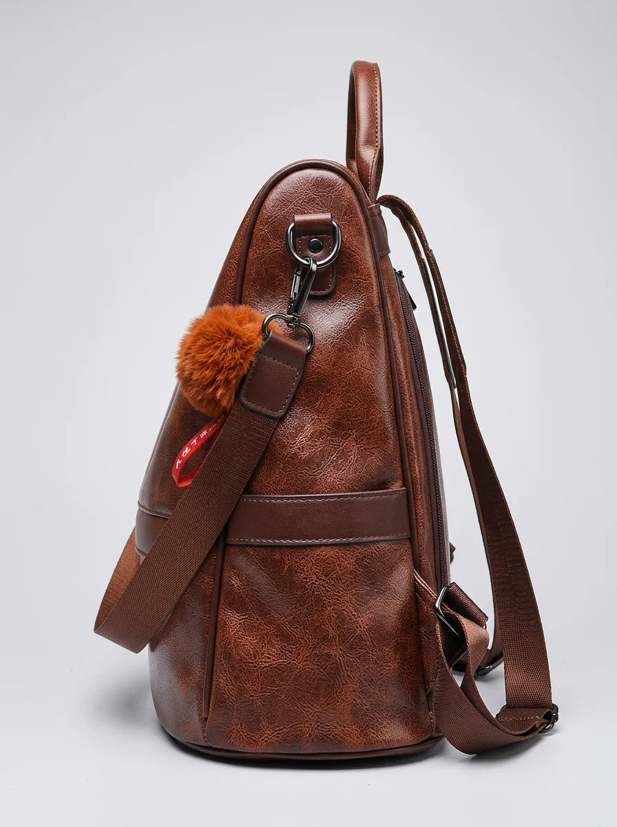 Sac à dos cuir vegan femme vintage élégant - Vue 3 - Sac