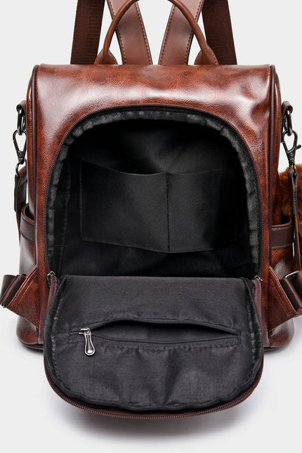 Sac à dos cuir vegan femme vintage élégant - Vue 4 - Sac