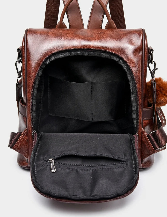 Sac à dos cuir vegan femme vintage élégant - Vue 4 - Sac