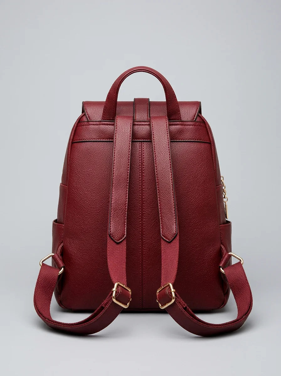 Sac à dos cuir vegan ville vintage femme - Vue 3 - Sac