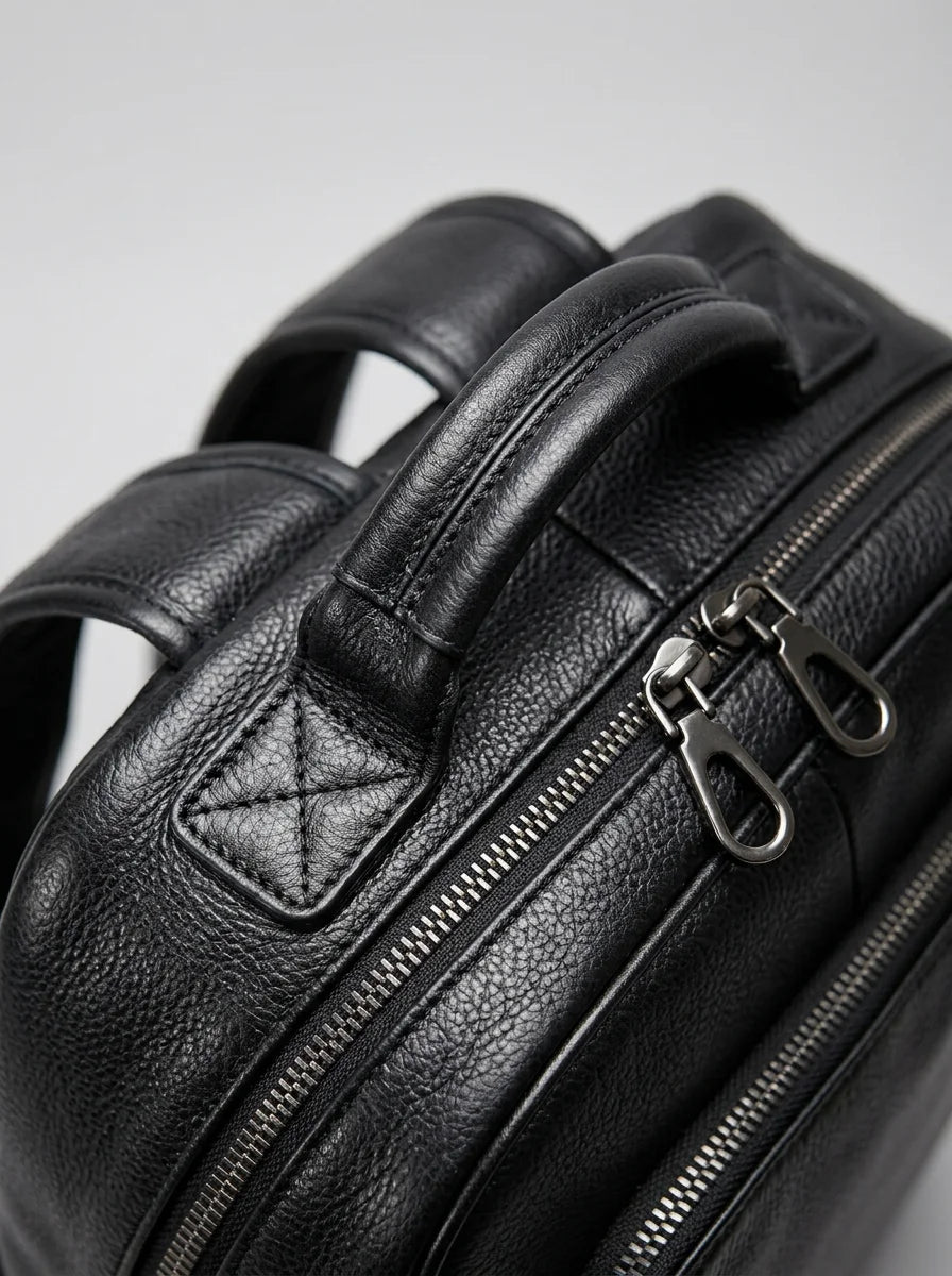 Sac à dos cuir véritable homme ordinateur élégant - Vue 4 - Sac