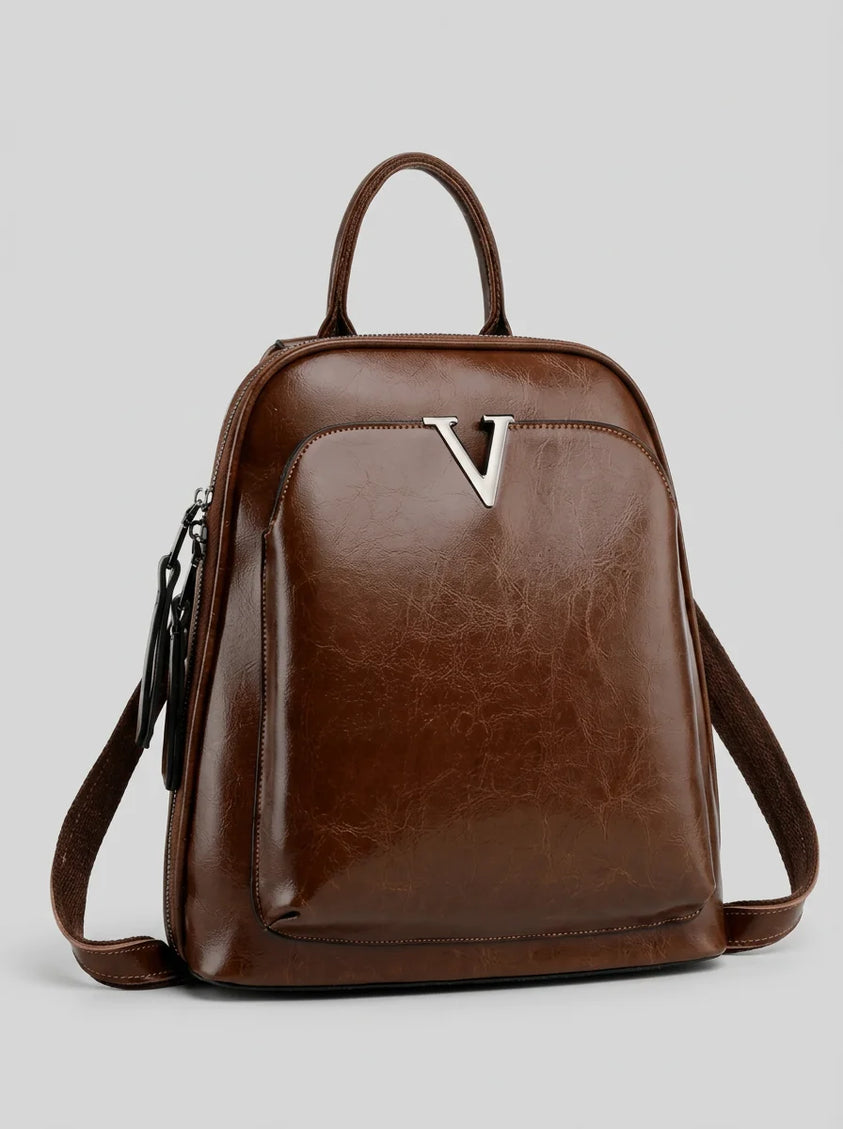 Sac à dos cuir verni femme élégant et imperméable - Vue 2 - Sac