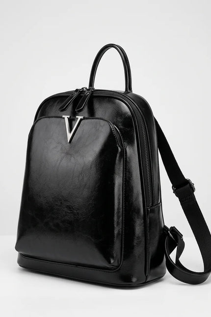 Sac à dos cuir verni femme élégant et imperméable - Vue 2 - Sac