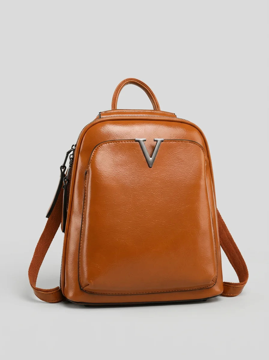 Sac à dos cuir verni femme élégant et imperméable - Vue 3 - Sac