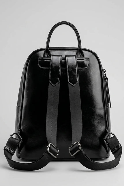 Sac à dos cuir verni femme élégant et imperméable - Vue 3 - Sac