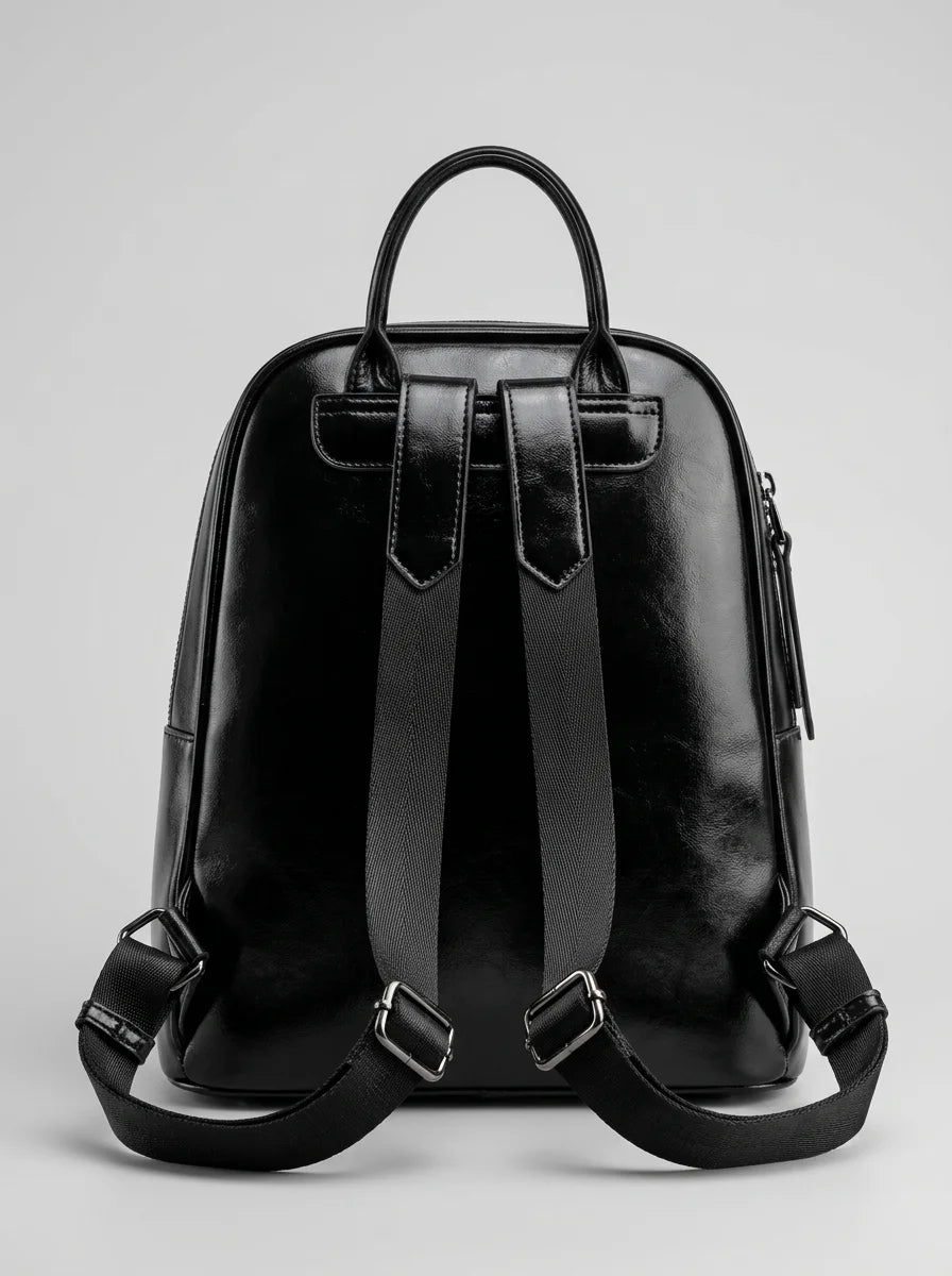 Sac à dos cuir verni femme élégant et imperméable - Vue 3 - Sac