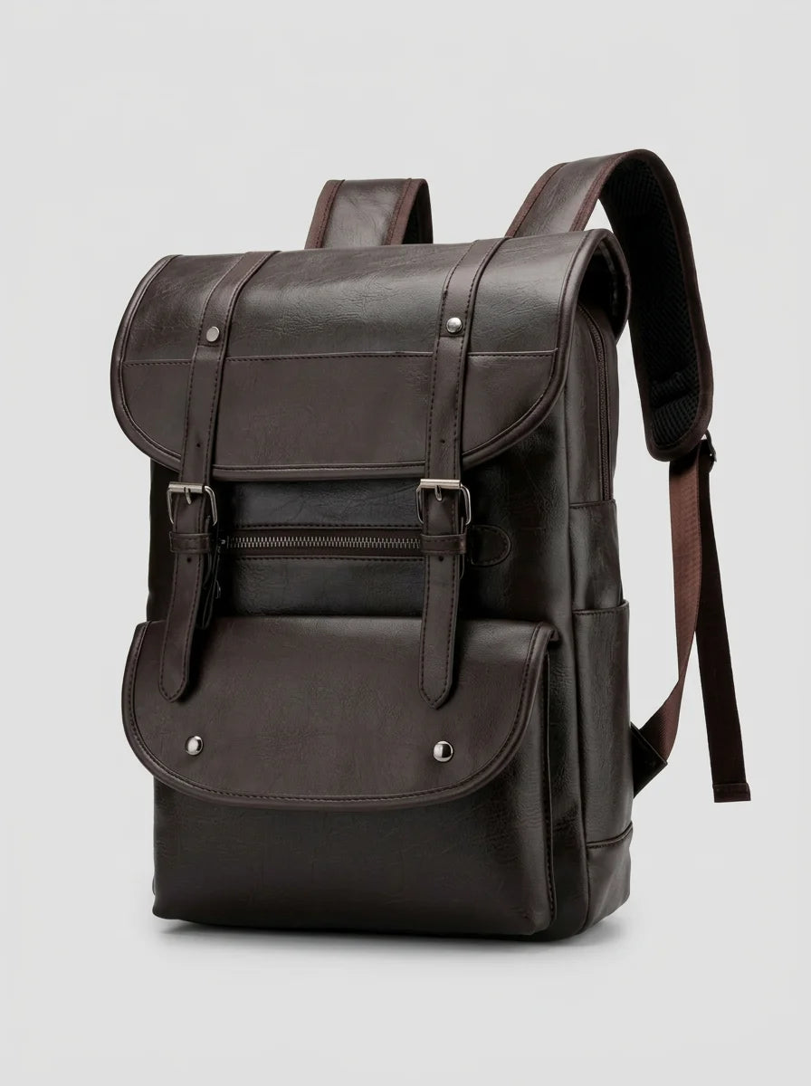 Sac à dos ordinateur 14 pouces cuir végan élégant - Vue 3 - Sac