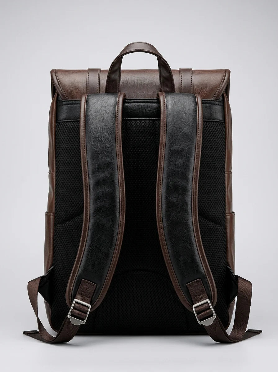 Sac à dos ordinateur 14 pouces cuir végan élégant - Vue 3 - Sac