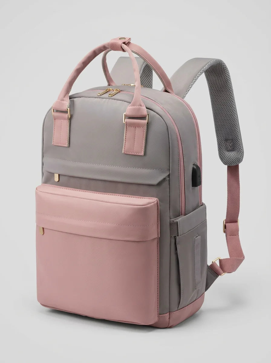 Sac à dos ordinateur 15 pouces nylon imperméable femme - Vue 2 - Sac