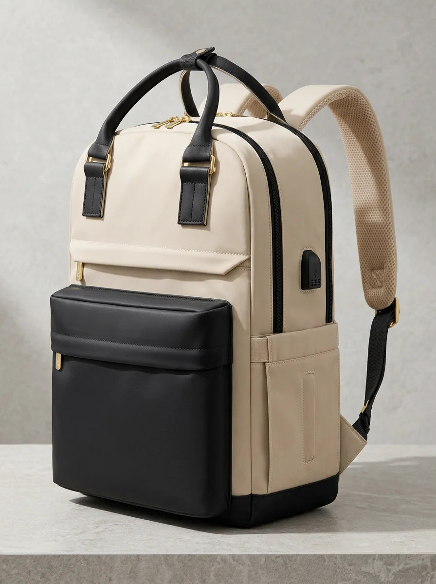 Sac à dos ordinateur 15 pouces nylon imperméable femme - Vue 2 - Sac