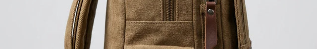 Sac à dos toile et cuir vintage grande capacité - Vue 3 - Sac