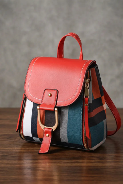 Sac à dos ville compact cuir vegan femme - Vue 2 - Sac