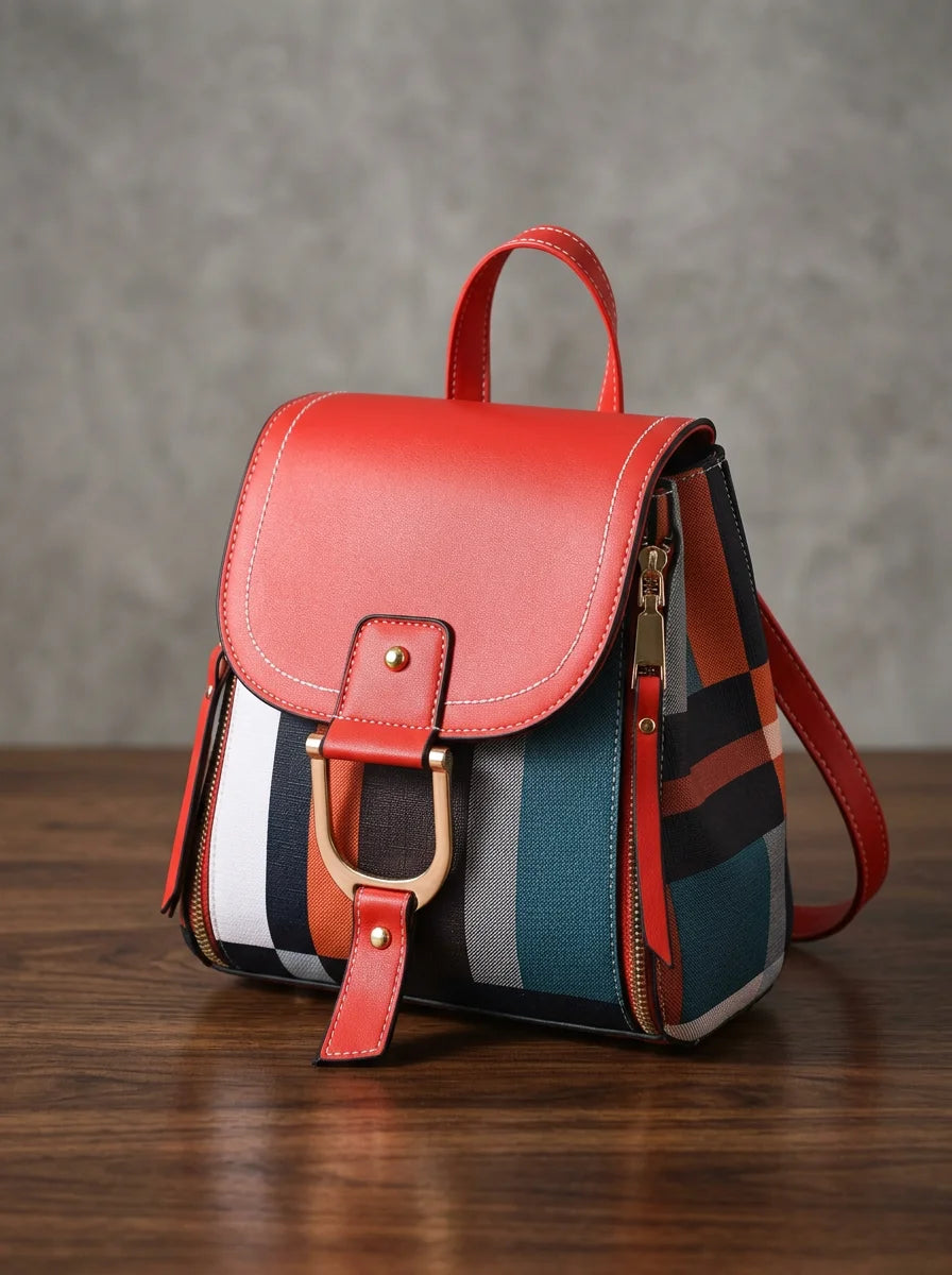 Sac à dos ville compact cuir vegan femme - Vue 2 - Sac