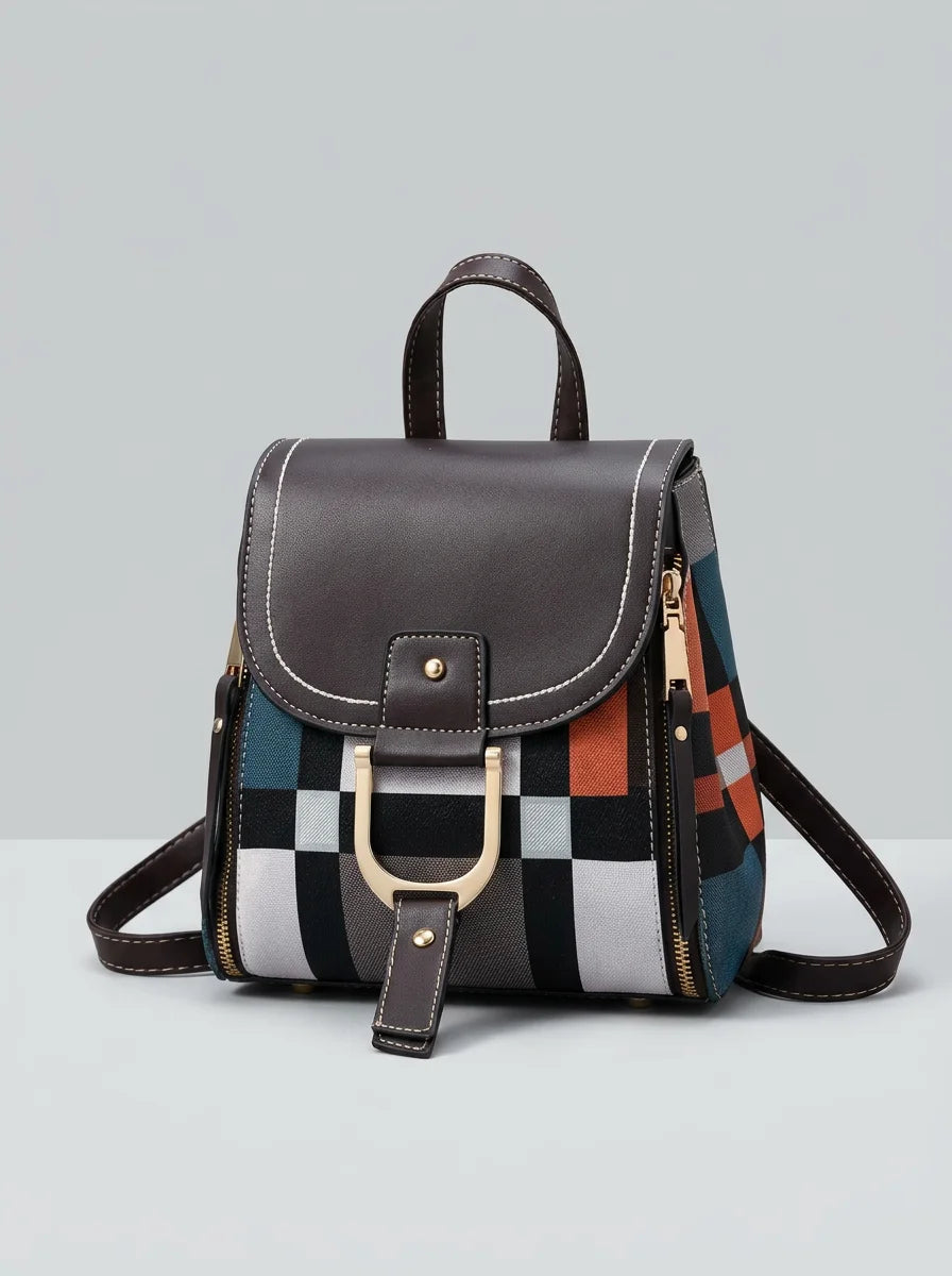 Sac à dos ville compact cuir vegan femme - Vue 3 - Sac