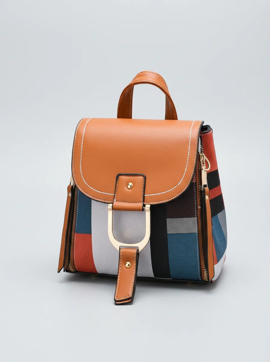 Sac à dos ville compact cuir vegan femme - Vue 4 - Sac