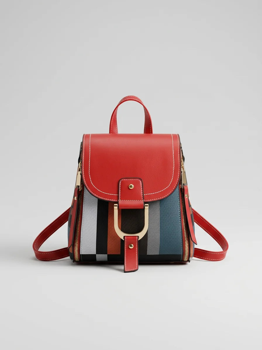 Sac à dos ville compact cuir vegan femme - Vue 5 - Sac