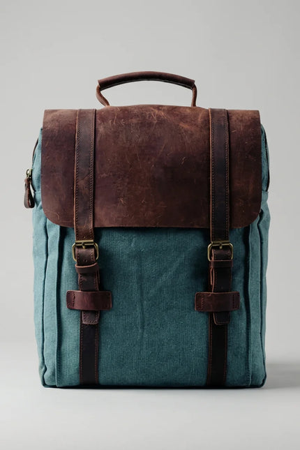 Sac cuir et toile grande capacité ordinateur homme - Vue 1 - Sac