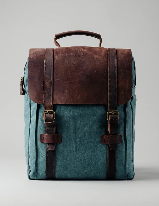 Sac cuir et toile grande capacité ordinateur homme - Vue 1 - Sac