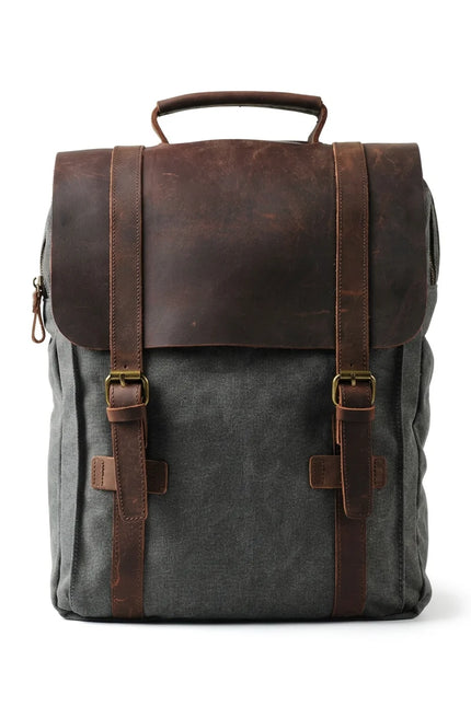 Sac cuir et toile grande capacité ordinateur homme - Vue 1 - Sac