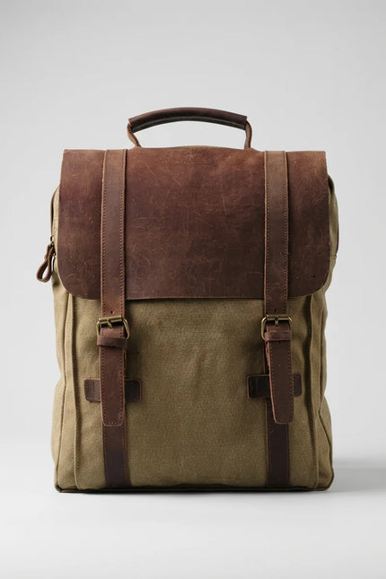 Sac cuir et toile grande capacité ordinateur homme - Vue 3 - Sac
