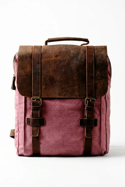 Sac cuir et toile grande capacité ordinateur homme - Vue 4 - Sac